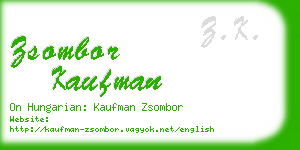 zsombor kaufman business card